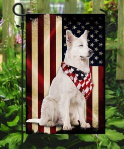 white german shepherd american patriot flag 4406