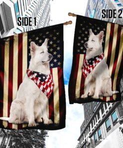 white german shepherd american patriot flag 7418