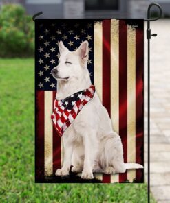 white german shepherd american patriot flag 8761