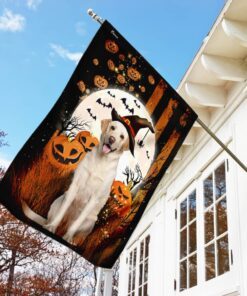 yellow labrador happy halloween flag 1089