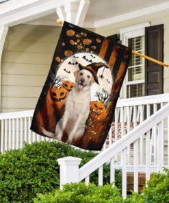 yellow labrador happy halloween flag 2064