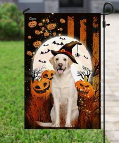 yellow labrador happy halloween flag 2325