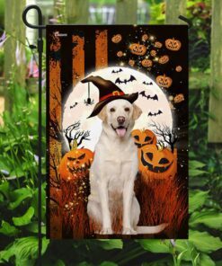 yellow labrador happy halloween flag 2705