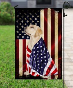 yellow labrador retriever american patriot flag 2751