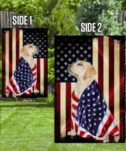 yellow labrador retriever american patriot flag 4635