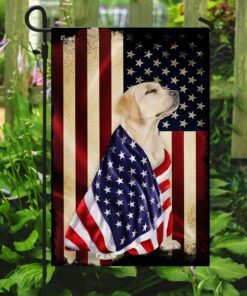 yellow labrador retriever american patriot flag 8538