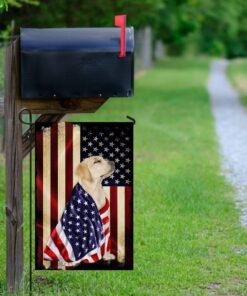 yellow labrador retriever american patriot flag 8760