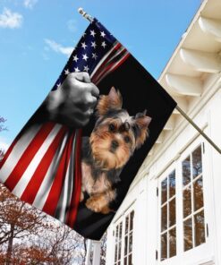 yorkie flags flagwix™ yorkshire terrier american flag 4859