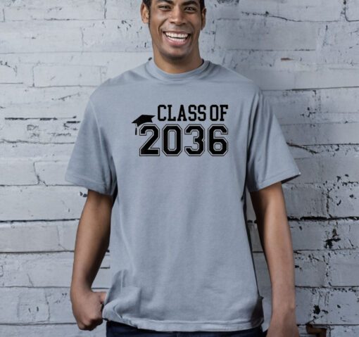 Class of 2036 First Day Kindergarten Grow with Me Graduation Shirts