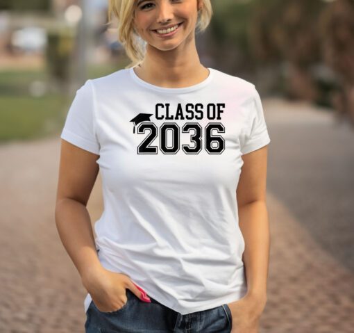 Class of 2036 First Day Kindergarten Grow with Me Graduation T-Shirt