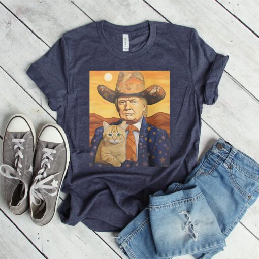 Cowboy Trump 2024 With a Cat shirts