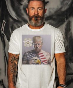 Donald Trump Mugshot With USA Flag And Eagle Tattoo Unisex T-Shirts