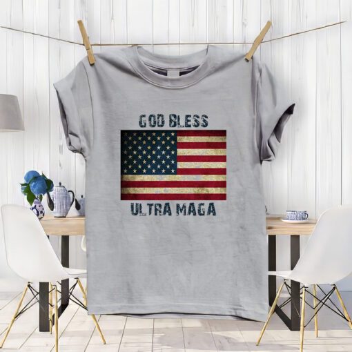 God Bless Ultra Maga United States Flag T-Shirts