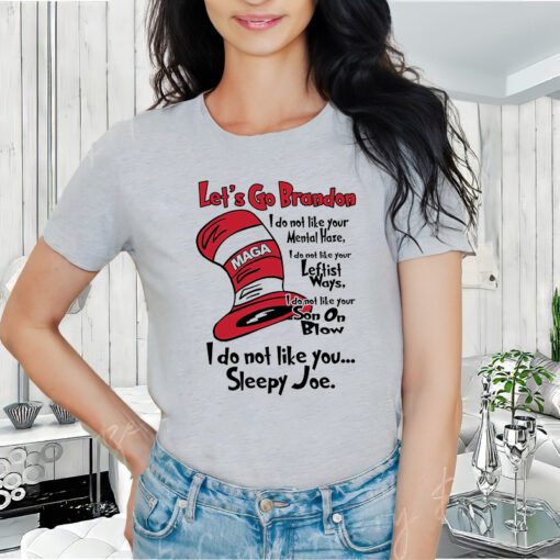 Lets Go Brandon Cat In The Hat Funny Maga T-Shirt