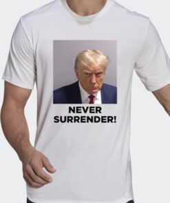 Never Surrender White Premium Cotton T-Shirts