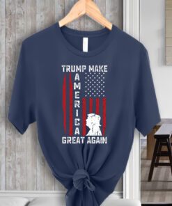 Trump Make America Great Again Distress Flag Shirt