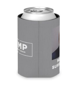 Trump Never Surrender Beverage Cooler Gray Left