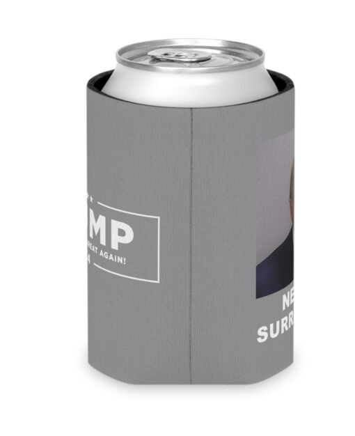 Trump Never Surrender Beverage Cooler Gray Left