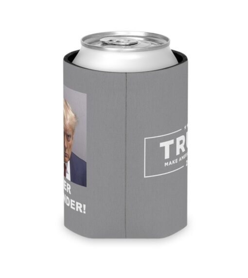 Trump Never Surrender Beverage Cooler Gray Right