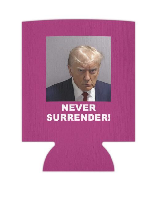 Trump Never Surrender Can Cooler Pink