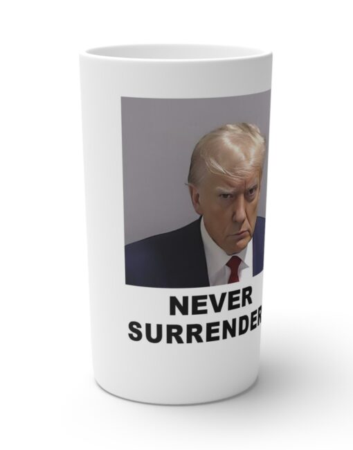 Trump Never Surrender Conical Coffee Mugs 12oz Back