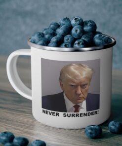 Trump Never Surrender Enamel Camping Mug