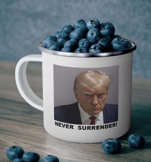 Trump Never Surrender Enamel Camping Mug