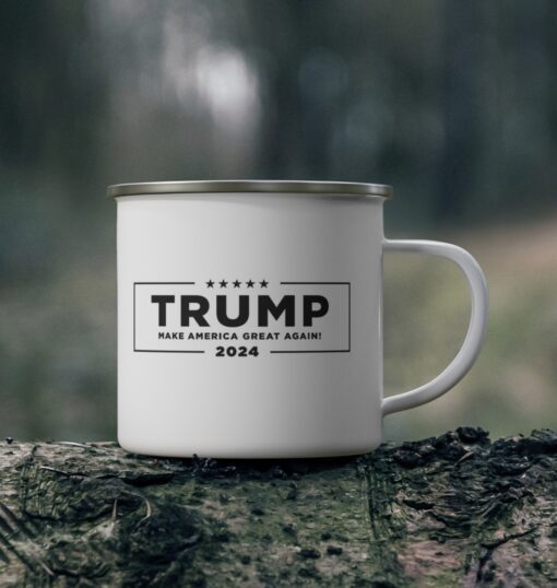 Trump Never Surrender Enamel Camping Mugs