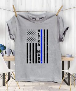 Ultra Maga Police Officer USA Flag T-Shirts