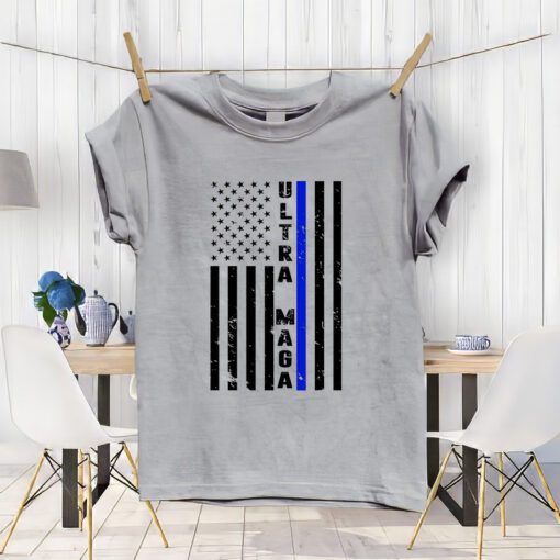 Ultra Maga Police Officer USA Flag T-Shirts