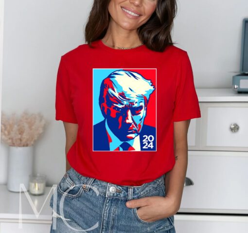 Trump Colorblock Red Cotton T-Shirts