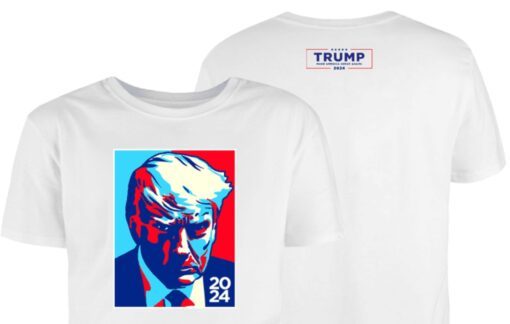 Trump Colorblock White Cotton T-Shirts Back