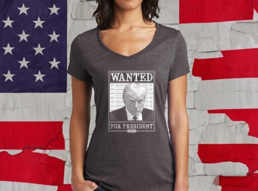 Trump Wanted T-Shirt - Ladies V-Neck