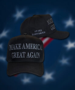 TRUMP NEVER SURRENDER BLACK MAGA 2024 Baseball Caps