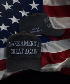 TRUMP NEVER SURRENDER BLACK MAGA 2024 Baseball Cap Hat