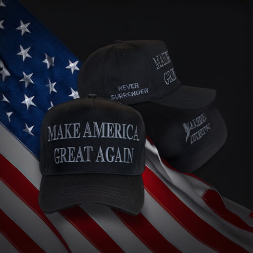 TRUMP NEVER SURRENDER BLACK MAGA HAT