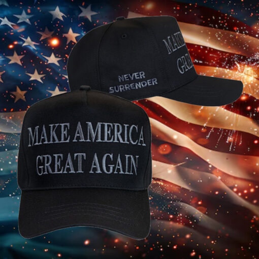 Dark Day Trump NEVER SURRENDER MAGA HAT6