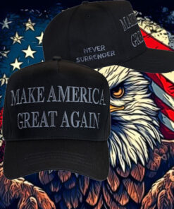 MAGA Never Surrender Black Baseball Cap