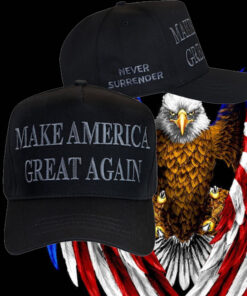 MAGA Never Surrender Black Baseball Cap2