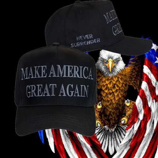 MAGA Never Surrender Black Baseball Cap2