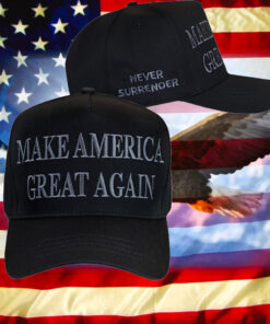 MAGA Never Surrender Black Dad Hat