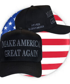 Never Surrender Black MAGA 2024 Hat