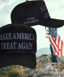 Never Surrender Black MAGA Dad Hat2