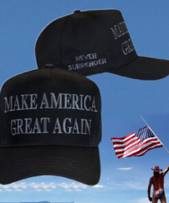 Never Surrender Black Make America Great Again Hat