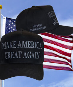 Trump 2024 Never Surrender Black MAGA Baseball Cap