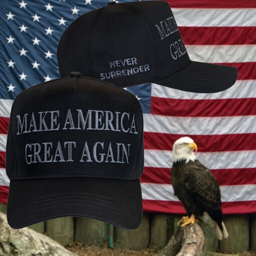 Trump 2024 Never Surrender Black MAGA Cap