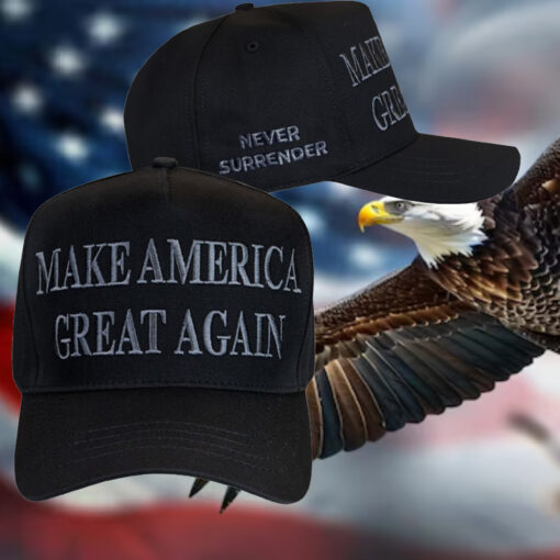 Trump 2024 Never Surrender Black MAGA Cap2