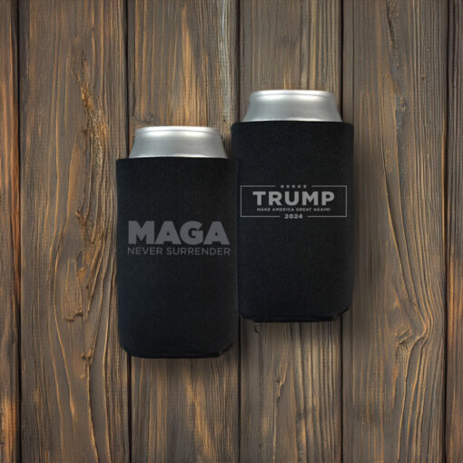 Trump MAGA NEVER SURRENDER Black Beverage Cooler