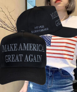 Trump Never Surrender Black MAGA 47 Hat