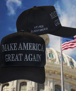 Trump Never Surrender Black MAGA 47 Hat1